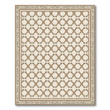 Cream Trellis Lattice Area Rug with Ornate Border