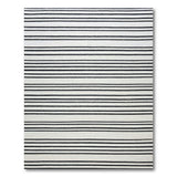 Geometric Modern Black White Horizontal Striped Area Rug