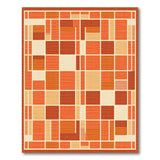 Orange Bold Orange Geometric Block Area Rug
