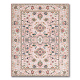 Pink Blush Pink Traditional Persian Floral Rug