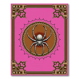 Ornate Pink Spider Medallion Area Rug
