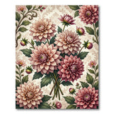 Blush Dahlia Bouquet Floral Vintage Rug