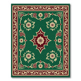 Green Ornate Green Persian Medallion Rug