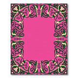 Pink Vibrant Pink Floral Border Area Rug