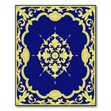 Royal Navy Blue Gold Ornate Area Rug