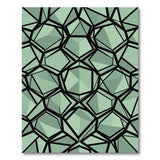 Mint Green Geometric Crystal Facet Rug