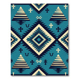 Teal Southwestern Geometric Tribal Rug
