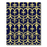 Navy Gold Ornate Fleur-de-Lis Rug