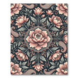 Pink Peony Paisley Persian Area Rug