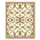 Elegant Gold Floral Scroll Area Rug