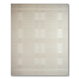 Beige and Neutral Beige Textured Grid Area Rug
