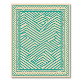 Teal Maze Geometric Area Rug