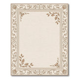 Ornate Floral Border Beige Area Rug