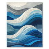 Layered Waves Blue Abstract Area Rug