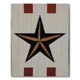 Southwestern Black Star Rug with Gold Accents Red Corners