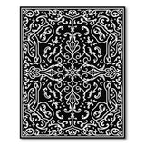 Ornate Black White Persian No. 5 Area Rug