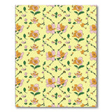 Sunny Yellow Pink Orange Rose Floral Rug
