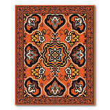 Vibrant Orange Persian Motif Area Rug