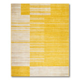 Yellow Yellow Geometric Striped Area Rug