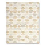 Neutral Oval Geometric Area Rug