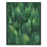 Lush Pine Forest Green Area Rug