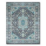 Navy Teal Persian Medallion Area Rug