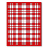 Red White Checkered Rustic Area Rug