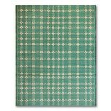 Green and Cream Geometric Woven Area Rug