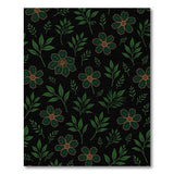 Emerald Green Floral Black Area Rug