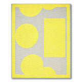 Yellow Geometric Circles Abstract Area Rug