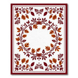 Red Berry Vine Ornate Border Rug