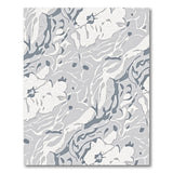 Grey Abstract Marbled Floral Area Rug