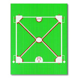 Kids Cartoon Baseball Diamond Green Area Rug