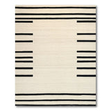 Bold Black Striped Geometric Area Rug