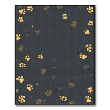Golden Paw Print Area Rug on Charcoal Grey