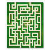 Green Maze Labyrinth Geometric Area Rug