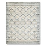 Beige Blue Geometric Southwestern Area Rug