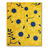 Vibrant Yellow Sunflower Yellow Area Rug