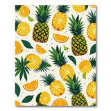 Tropical Pineapple & Citrus Washable Area Rug - Low Pile, Non-Slip & Pet Friendly