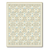Elegant Beige Floral Vintage Area Rug with Blue Accents