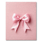 Charming Pink Satin Bow Shag Rug