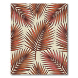 Orange Burnt Orange Palm Frond Area Rug