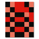 Geometric Modern Bold Red Black Geometric Patchwork Area Rug