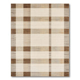 Rustic Brown Tan Plaid Woven Rustic Farmhouse Area Rug
