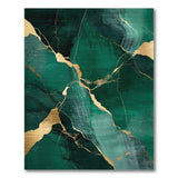 Abstract Area Emerald Green Gold Vein Abstract Area Rug