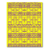 Vibrant Yellow Purple Heritage Tribal Area Rug