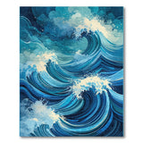 Teal Ocean Waves Abstract Blue and Teal Area Rug