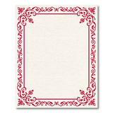 Elegant Red Ornate Floral Border Rug