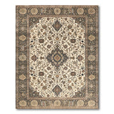 Beige and Neutral Traditional Persian Beige Traditional Persian Medallion Area Rug
