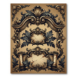 Ornate Distressed Gold Frame Area Rug